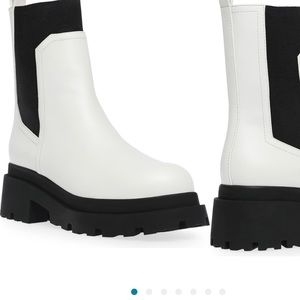 Dolce Vita White lug sole boots size 8